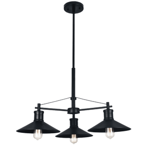Black Metal Chandelier - 3 Light — transparent background