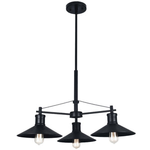 Black Metal Chandelier - 3 Light — white background