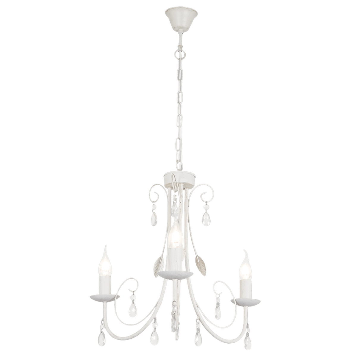 Fossil White Chandelier with Crystals — transparent background