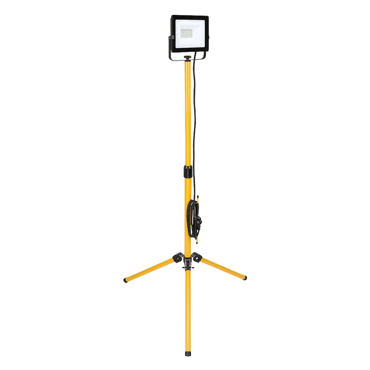 20W Black & Yellow Portable LED Floodlight, IP65 — transparent background