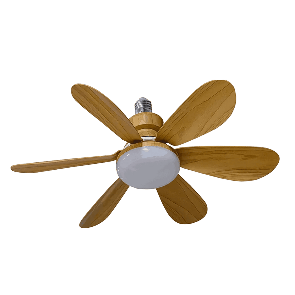 20" Mini E27 Ceiling Fan/Lamp - Wood Grain — transparent background