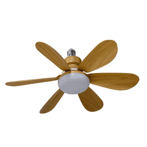 20" Mini E27 Ceiling Fan/Lamp - Wood Grain — transparent background