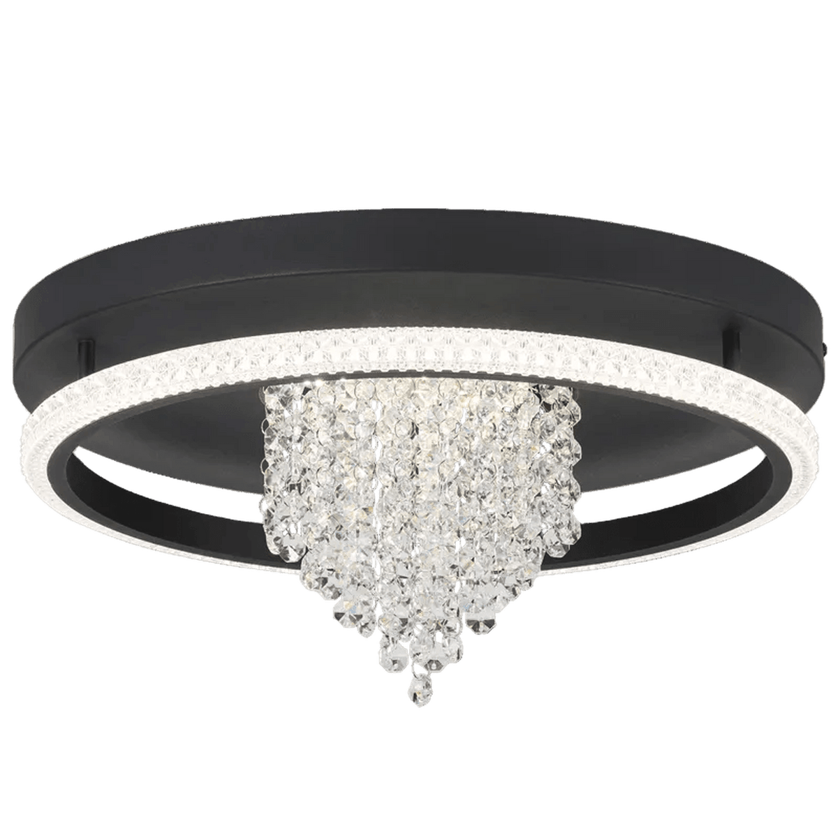 Black & Crystal CCT LED Ceiling Light — transparent background