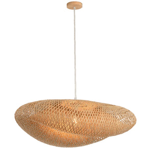 800 Sculpt Bamboo & Wood Pendant Light — white background