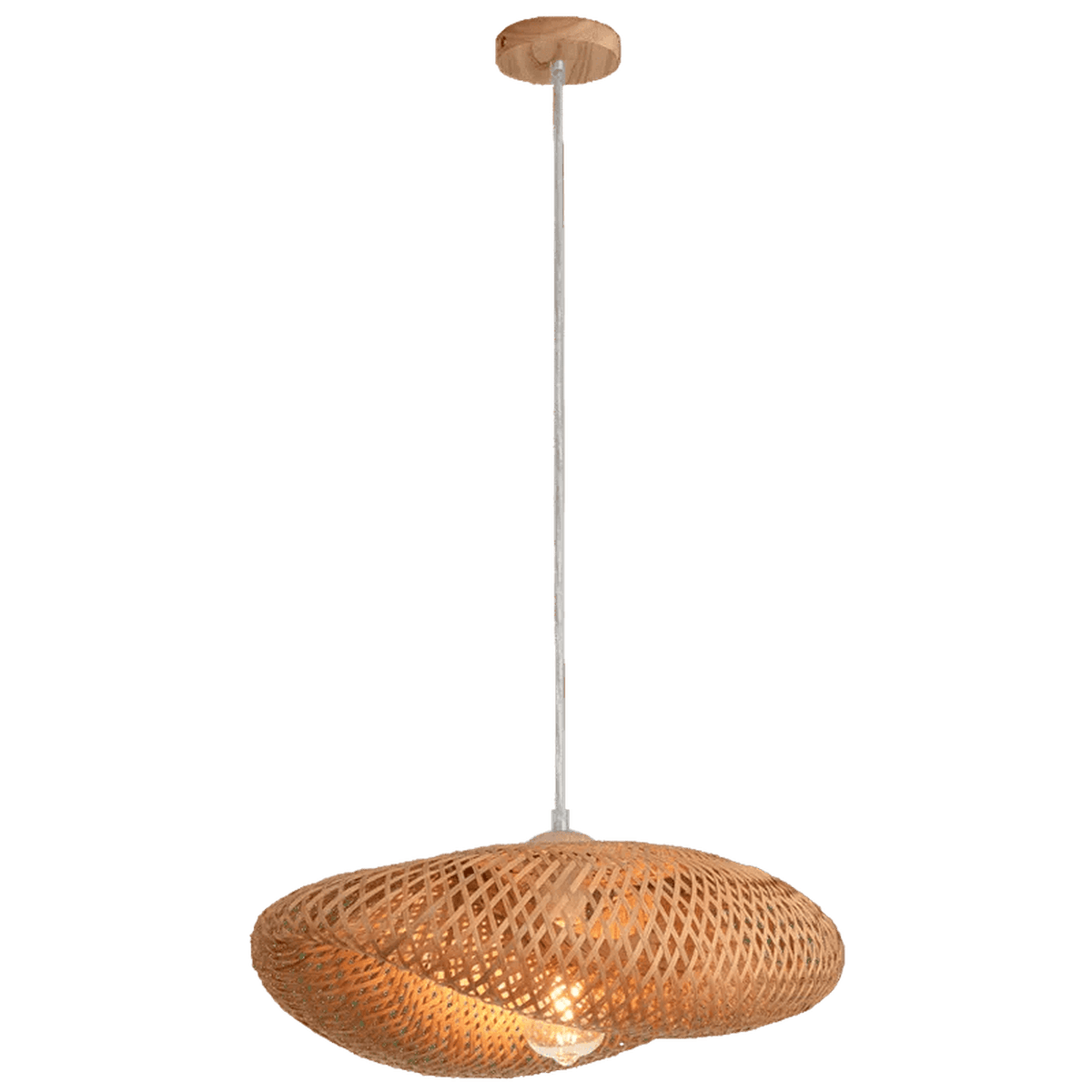 500 Sculpt Wood & Bamboo Pendant Light — transparent background