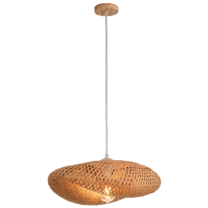 500 Sculpt Wood & Bamboo Pendant Light — transparent background
