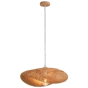 500 Sculpt Wood & Bamboo Pendant Light — white background