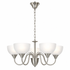 Satin Chrome Chandelier - Alabaster Glass 5-Light