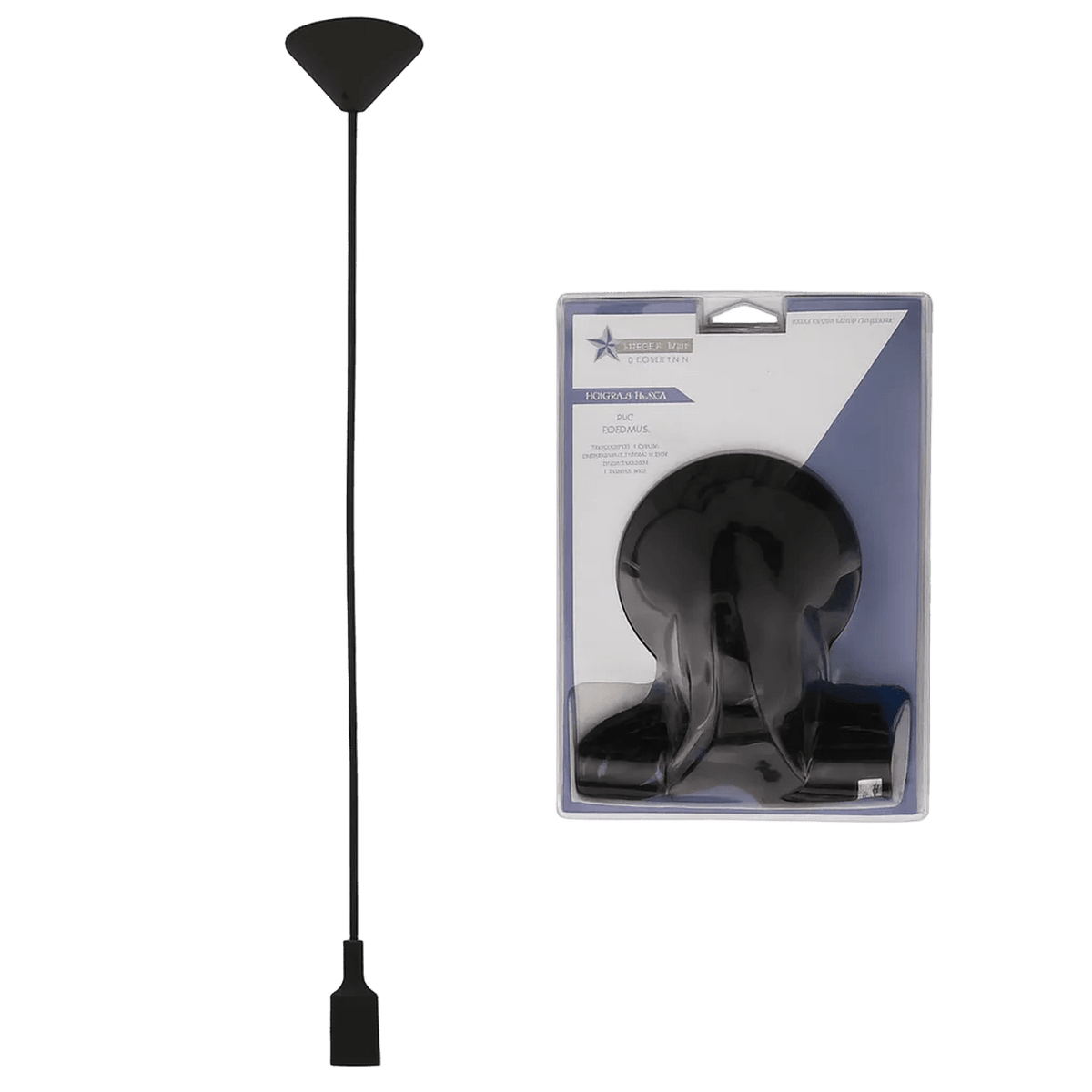 Black Pendant Light PVC Silicon — transparent background
