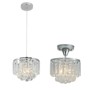 Chrome Pendant or Ceiling Light — transparent background