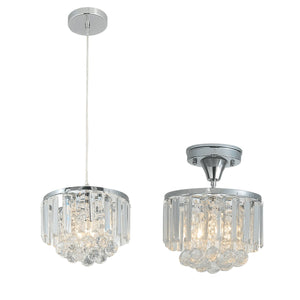 Chrome Pendant or Ceiling Light — white background