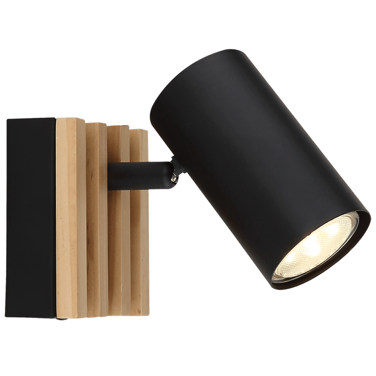 1 Light Spotlight - Black & Light Wood — transparent background