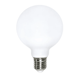 6W Dimmable White G125 Filament LED Bulb – E27, 3000K Warm White — transparent background