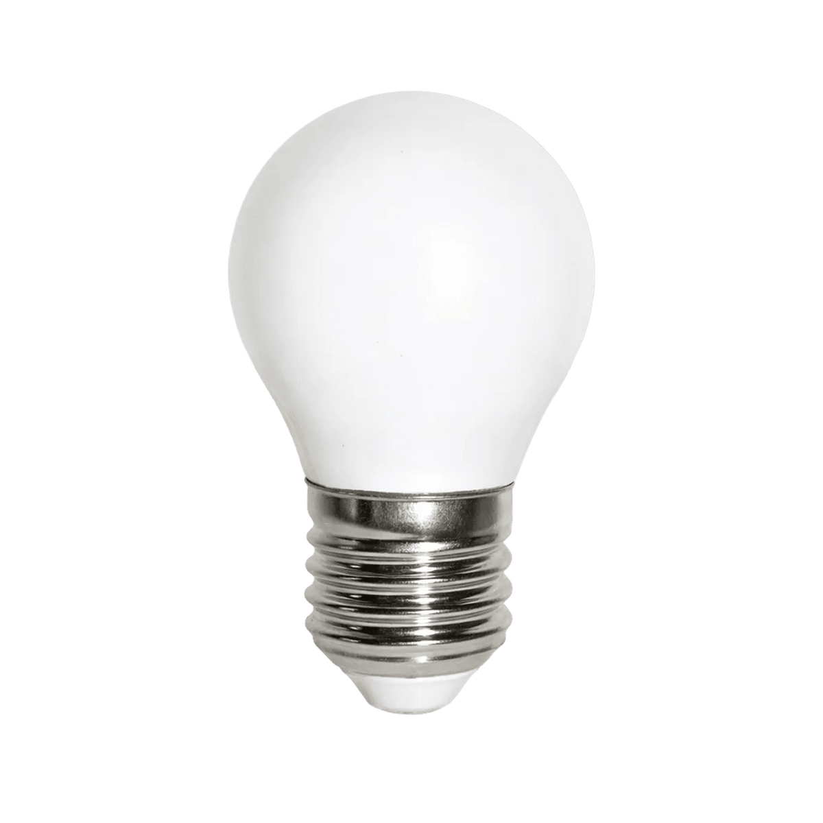 4.5W Dimmable Opal Golf Ball Filament LED Bulb – E27, 3000K Warm White — transparent background