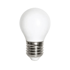 4.5W Dimmable Opal Golf Ball Filament LED Bulb – E27, 3000K Warm White — white background