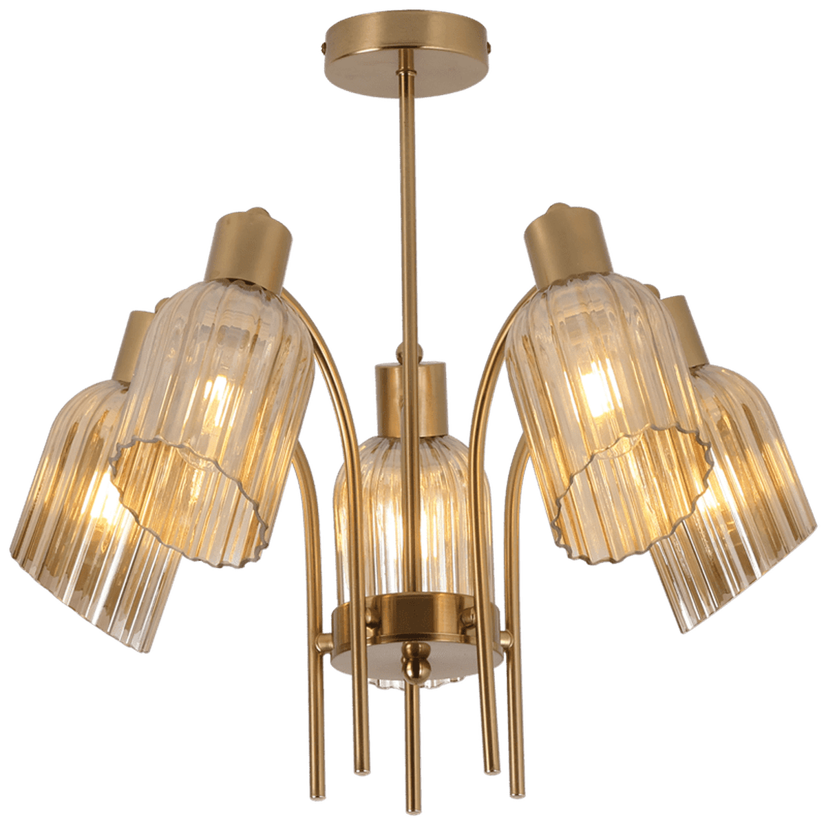 Gold Chandelier - Amber Glass — transparent background