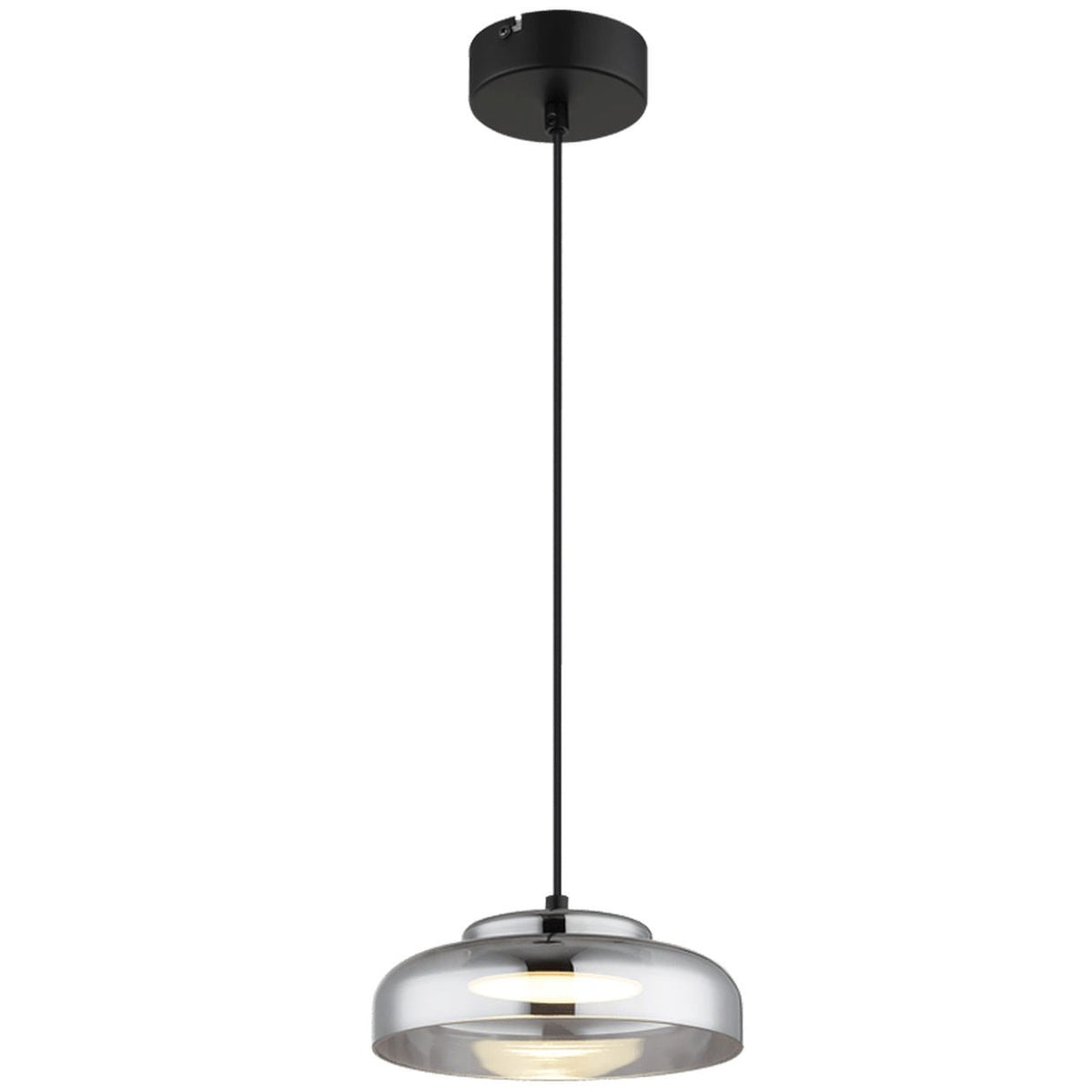 Smoke Glass Metal Pendant Light — white background