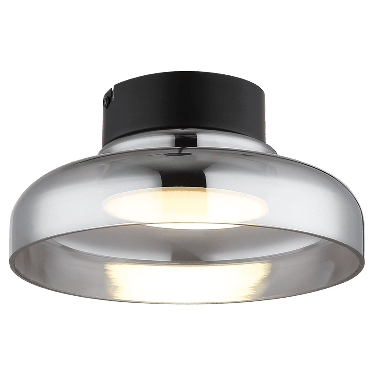 Smoke Glass Metal Ceiling Light — transparent background