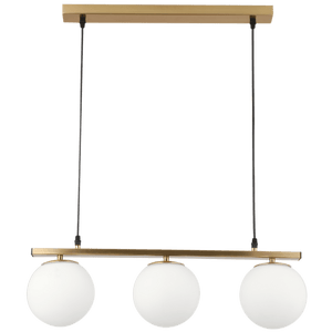 Orion Sphere 3 Light Brass & Opal Pendant Light — transparent background