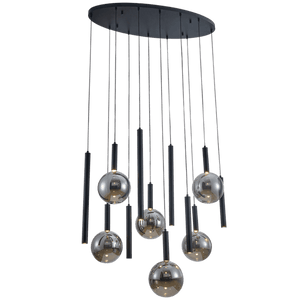 Smoke Glass Round Cluster Pendant Light — transparent background