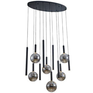 Smoke Glass Round Cluster Pendant Light — white background
