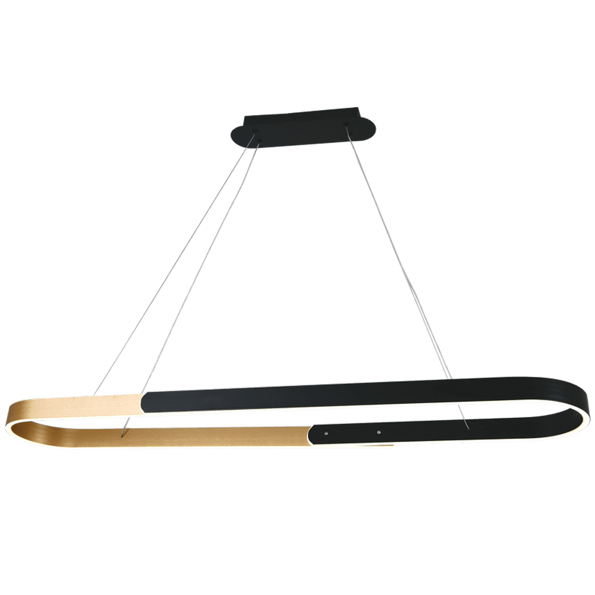 Black & Brass Linear CCT Pendant Light — transparent background