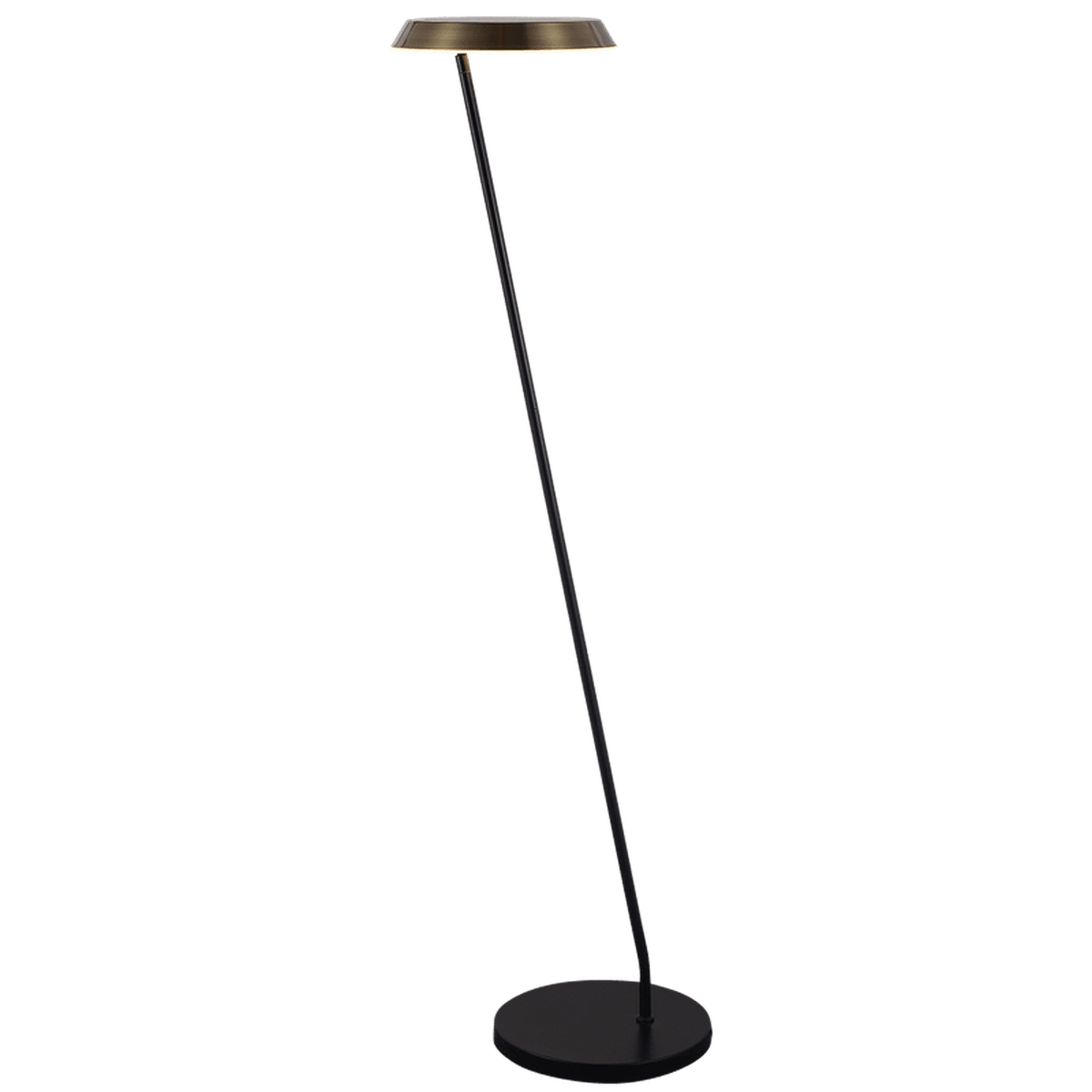 Antique Brass & Black CCT LED Floor Lamp — transparent background