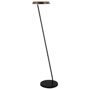 Antique Brass & Black CCT LED Floor Lamp — transparent background