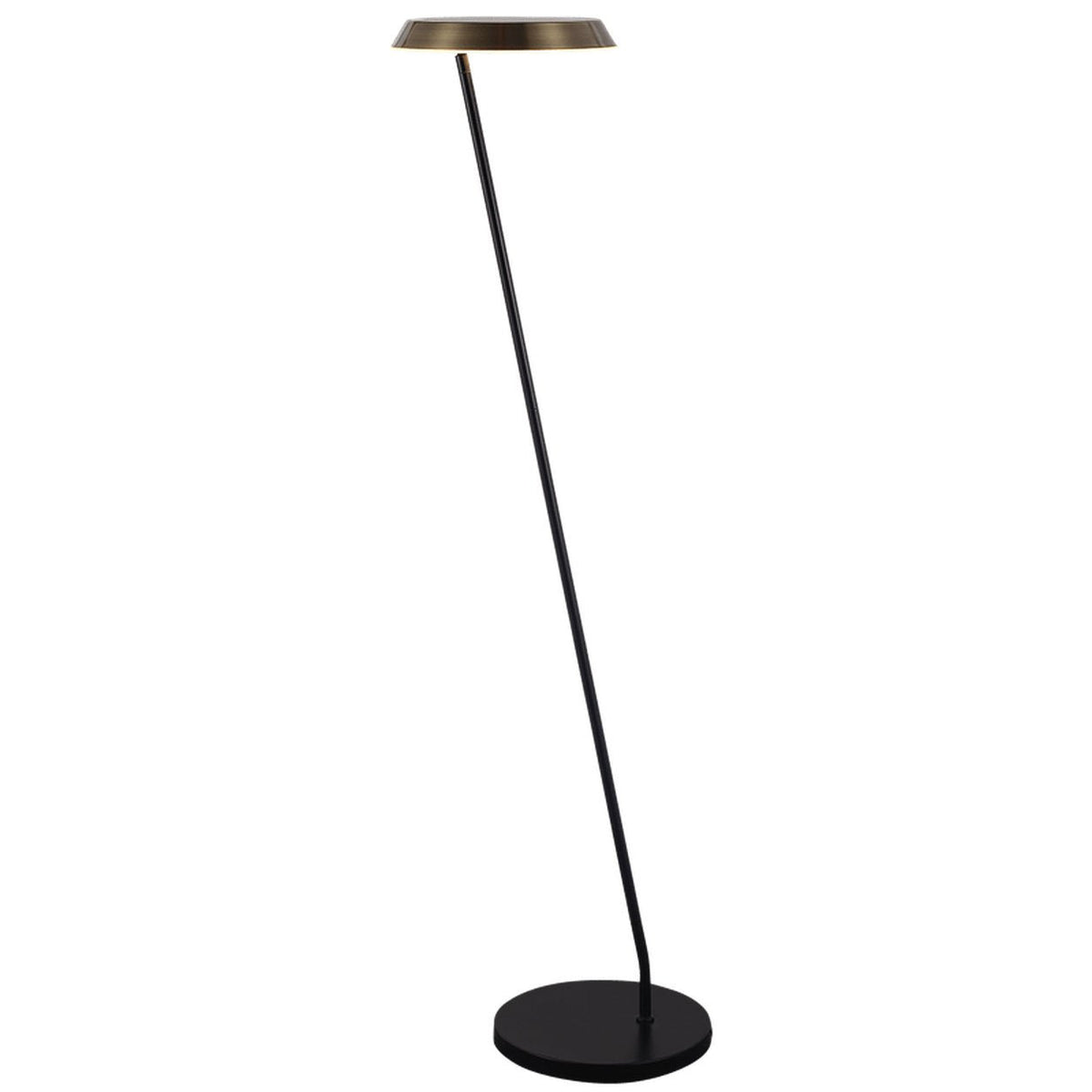Antique Brass & Black CCT LED Floor Lamp — white background