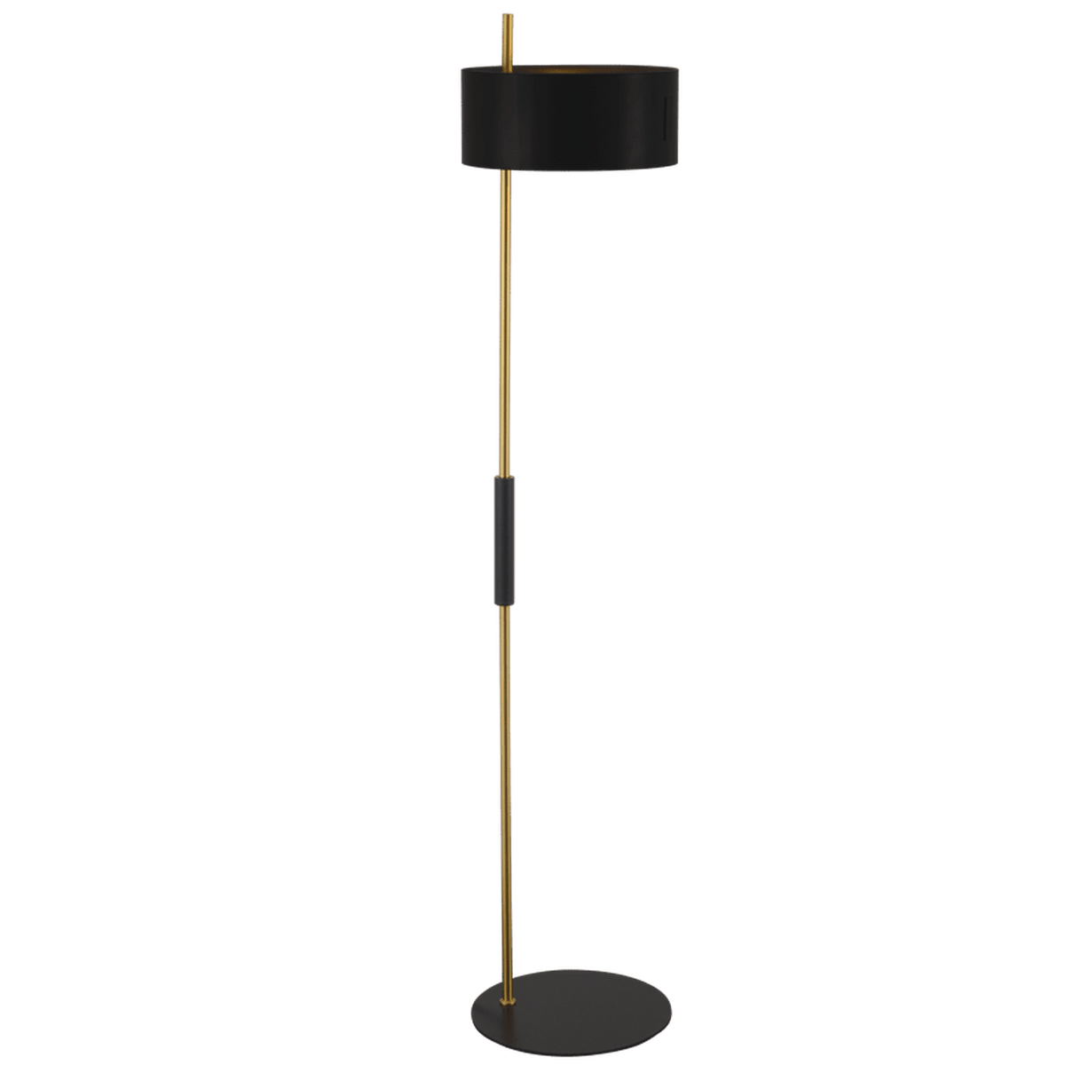 Black & Gold Metal Standing Lamp — transparent background