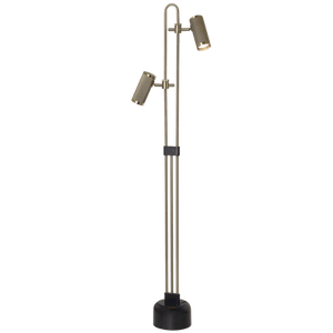 Adjustable Dual Head Standing Lamp - Gold Finish — transparent background