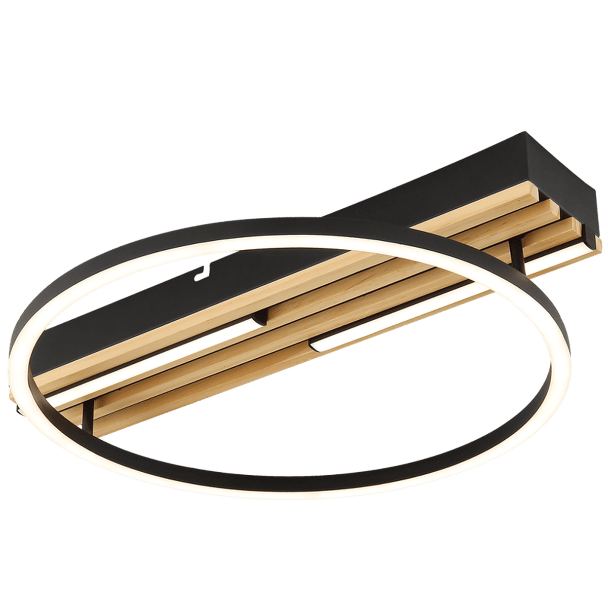 Modern LED Ceiling Fitting - Ring & Linear Design (CCT) — transparent background