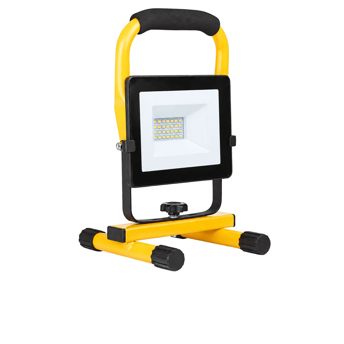 20W Black & Yellow Portable LED Floodlight, IP65 — transparent background