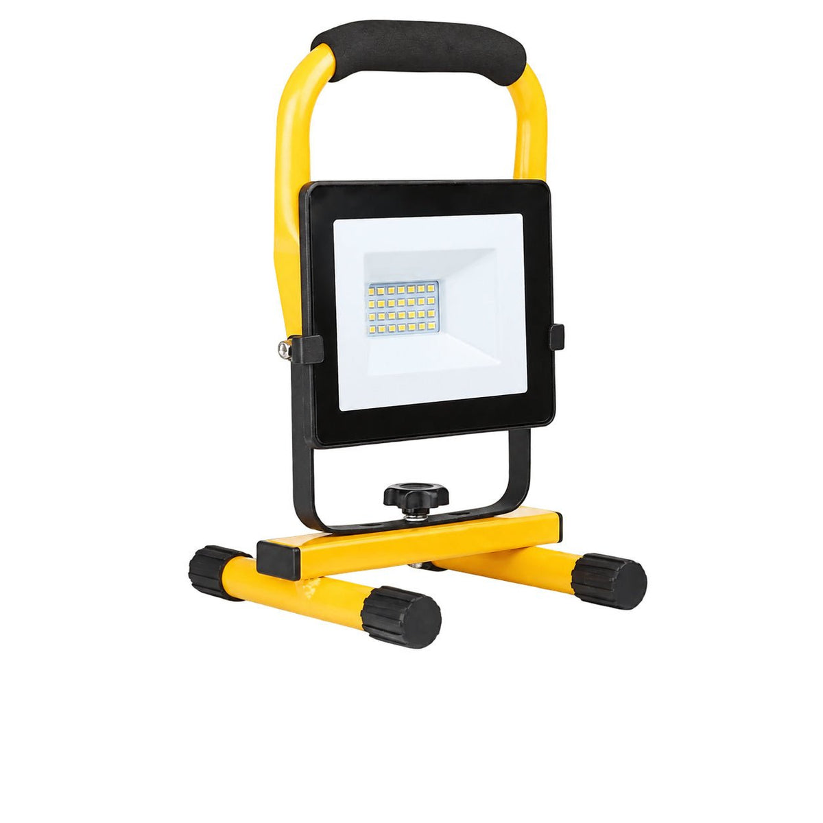 20W Black & Yellow Portable LED Floodlight, IP65 — white background