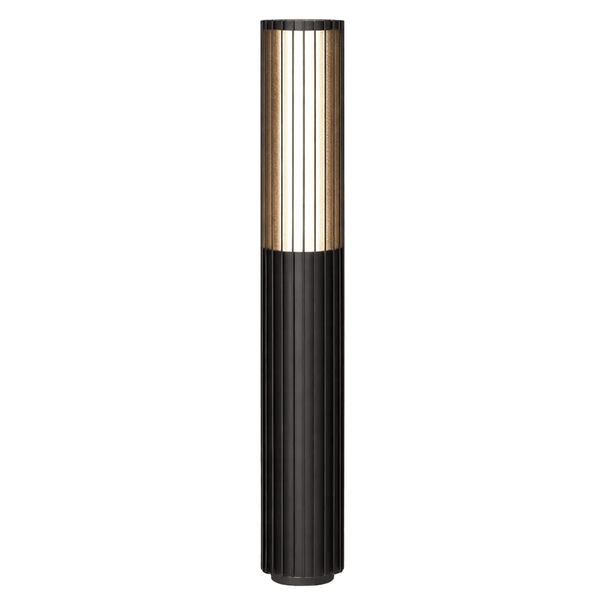 LED Black Slated Glass Bollard - IP65 Warm White — transparent background