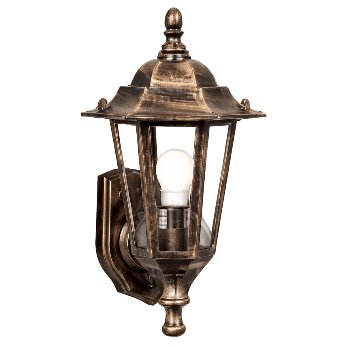 Black Gold Outdoor Wall Light — transparent background
