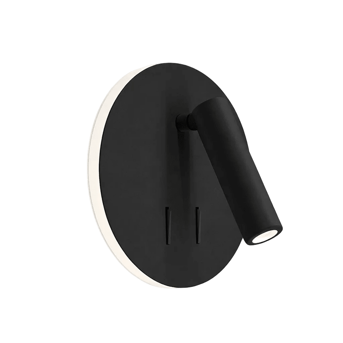 Spin Round Matt Black LED Indoor Wall Light