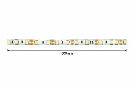 LED strip light with measurement on a white background