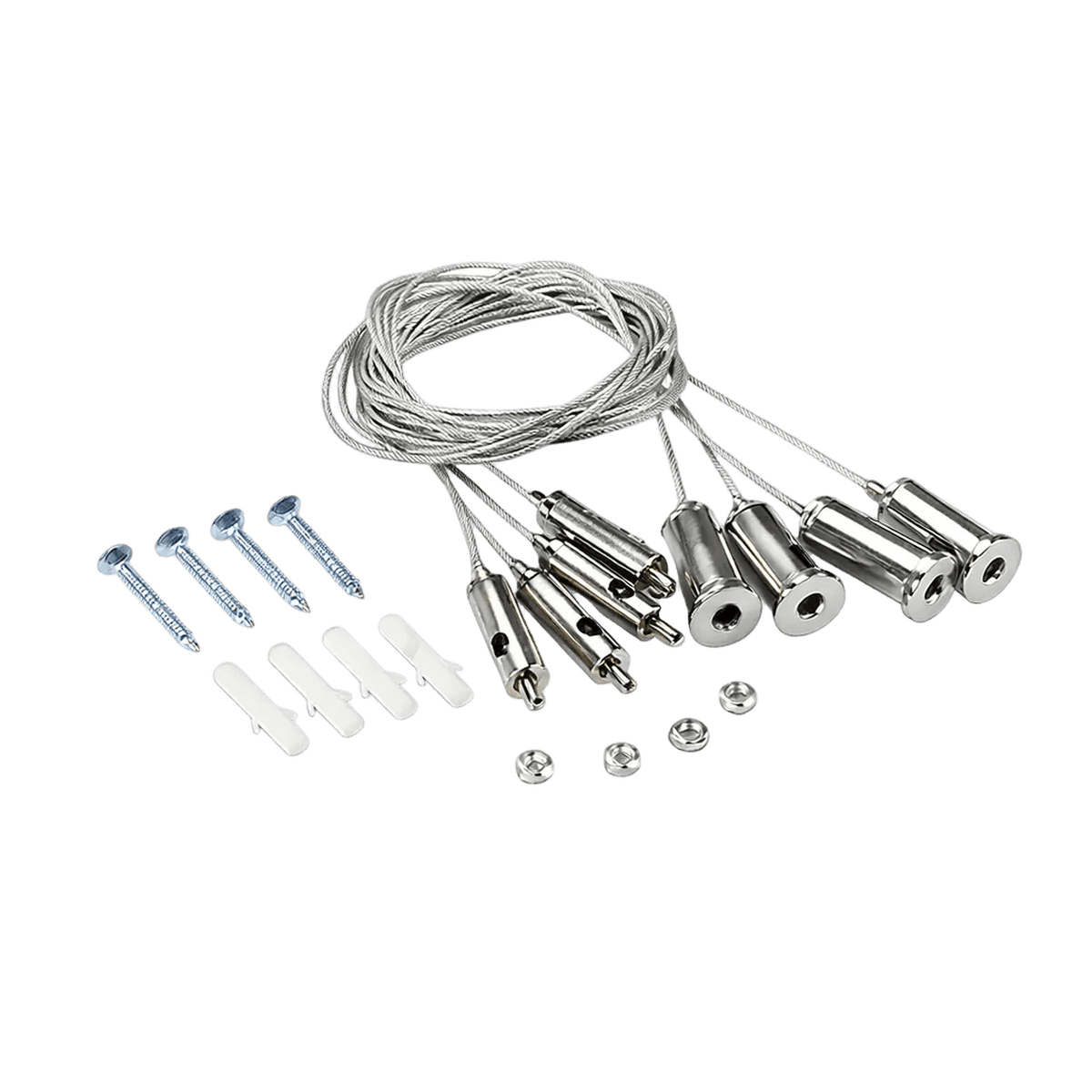 Silver LED Panel Suspension Kit — transparent background