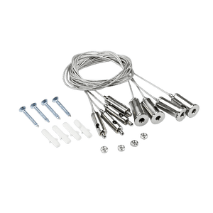 Silver LED Panel Suspension Kit — transparent background