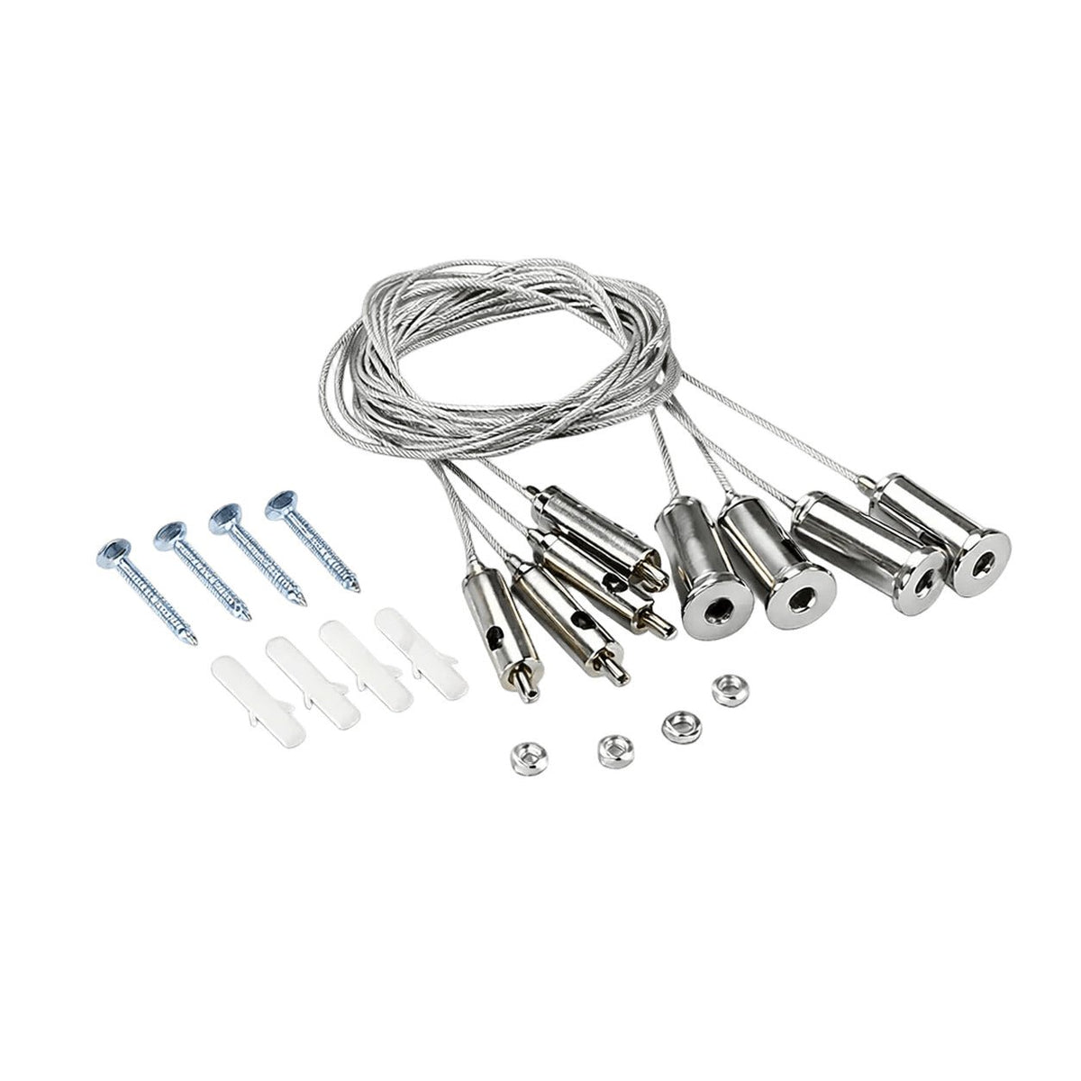 Silver LED Panel Suspension Kit — white background