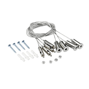 Silver LED Panel Suspension Kit — white background