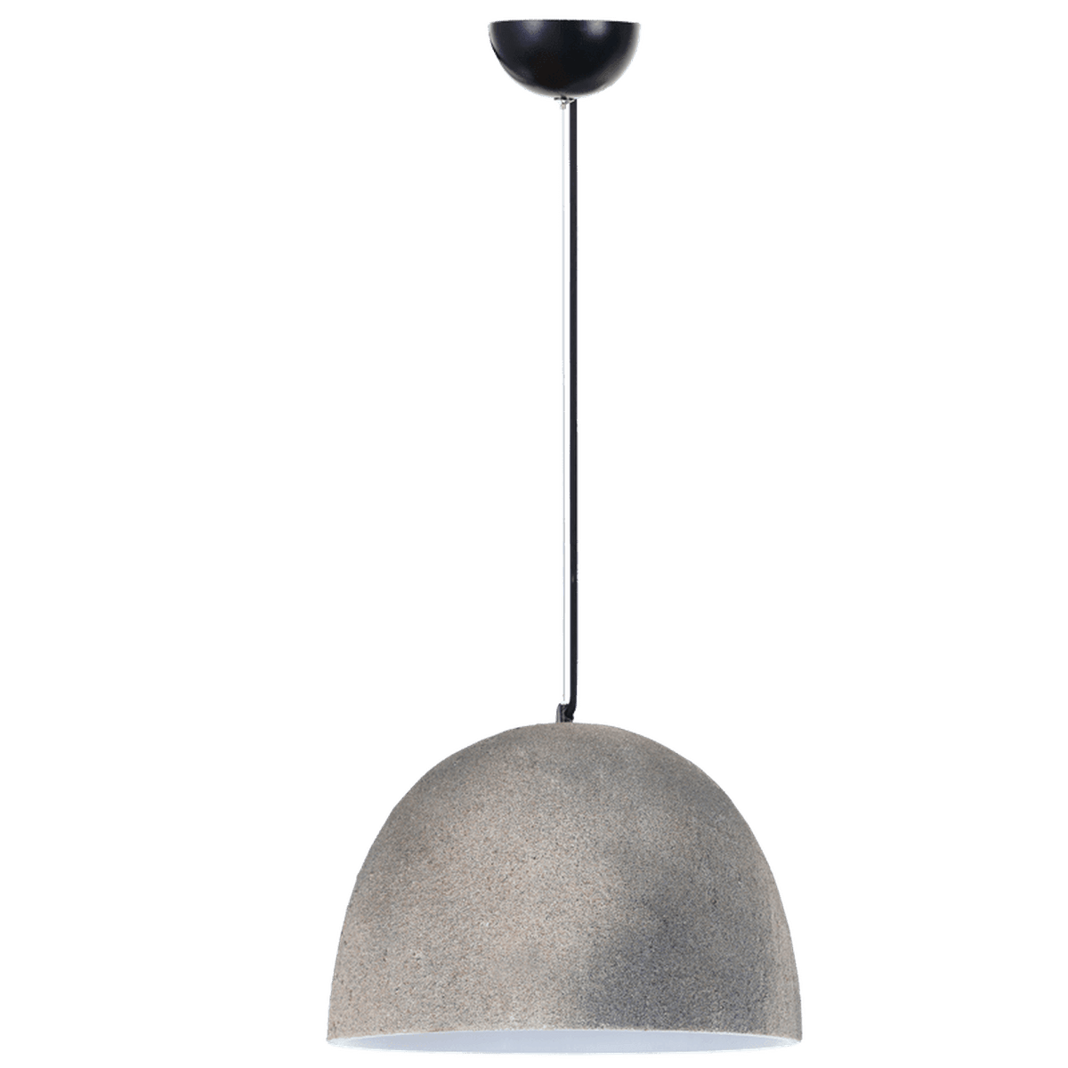 Grey Metal Pendant Light Ceramic Shade — transparent background