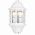 White outdoor wall light fixture on a white background