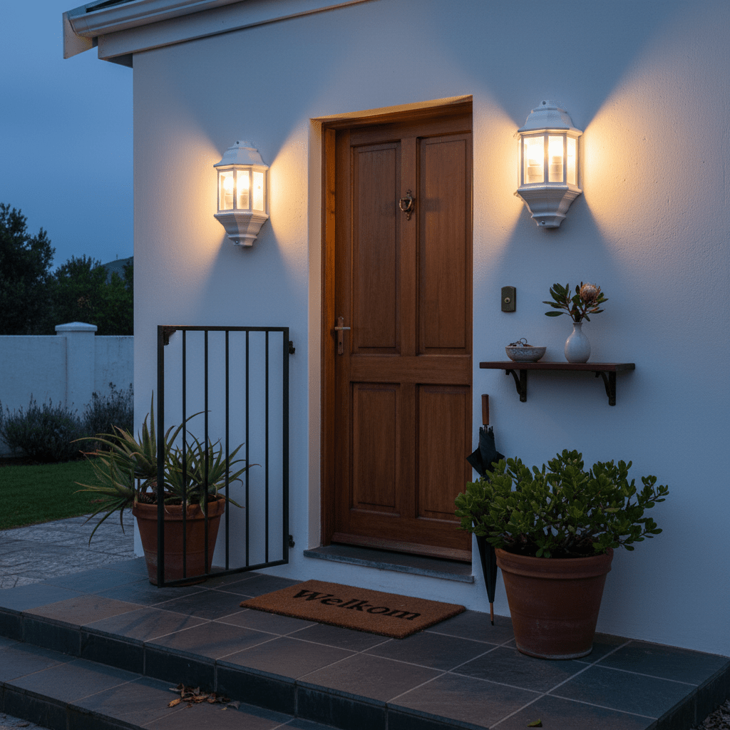 White Outdoor Wall Light 5-Panel