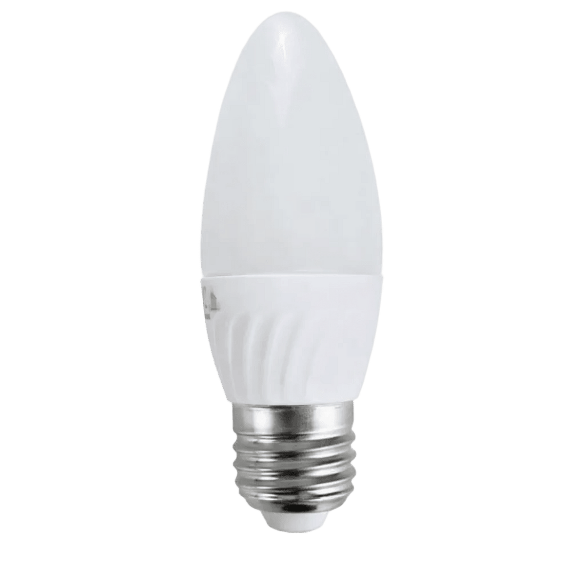 9W Candle LED Bulb – E27, 3000K Warm White — transparent background