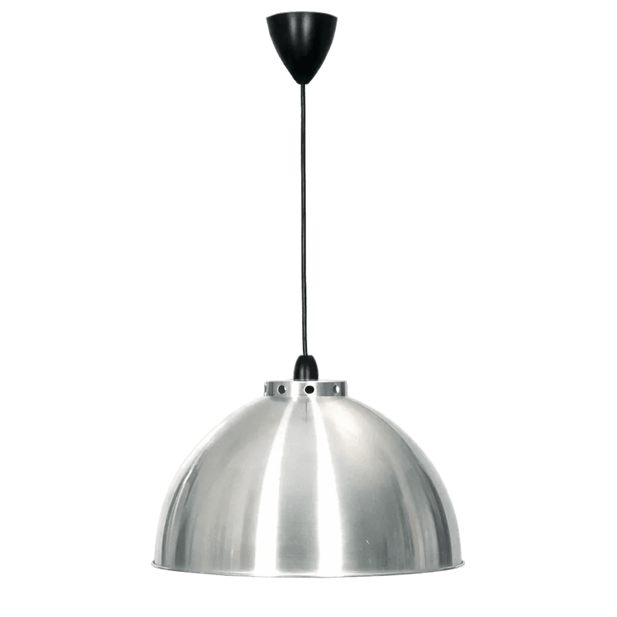 Silver Satin Aluminium Pendant Light Modern Cone Design — transparent background