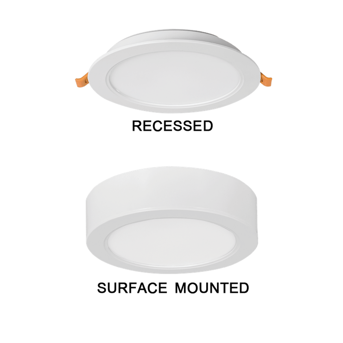 White LED Downlight 2-in-1 Design Polycarbonate — transparent background