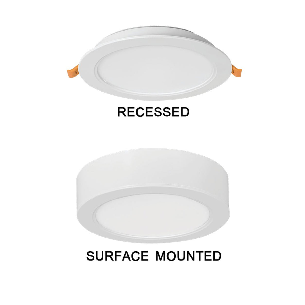 White LED Downlight 2-in-1 Design Polycarbonate — white background