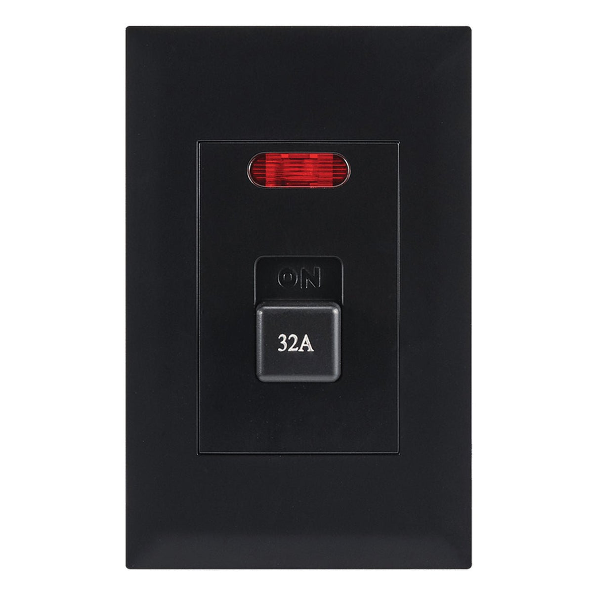 32A Double Pole Isolator - 4x2 (Black) — white background